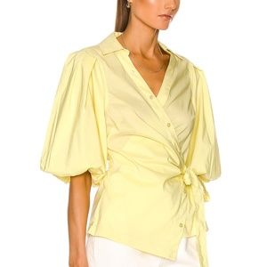 JONATHAN SIMKHAI Aletta Wrap Blouse SzM